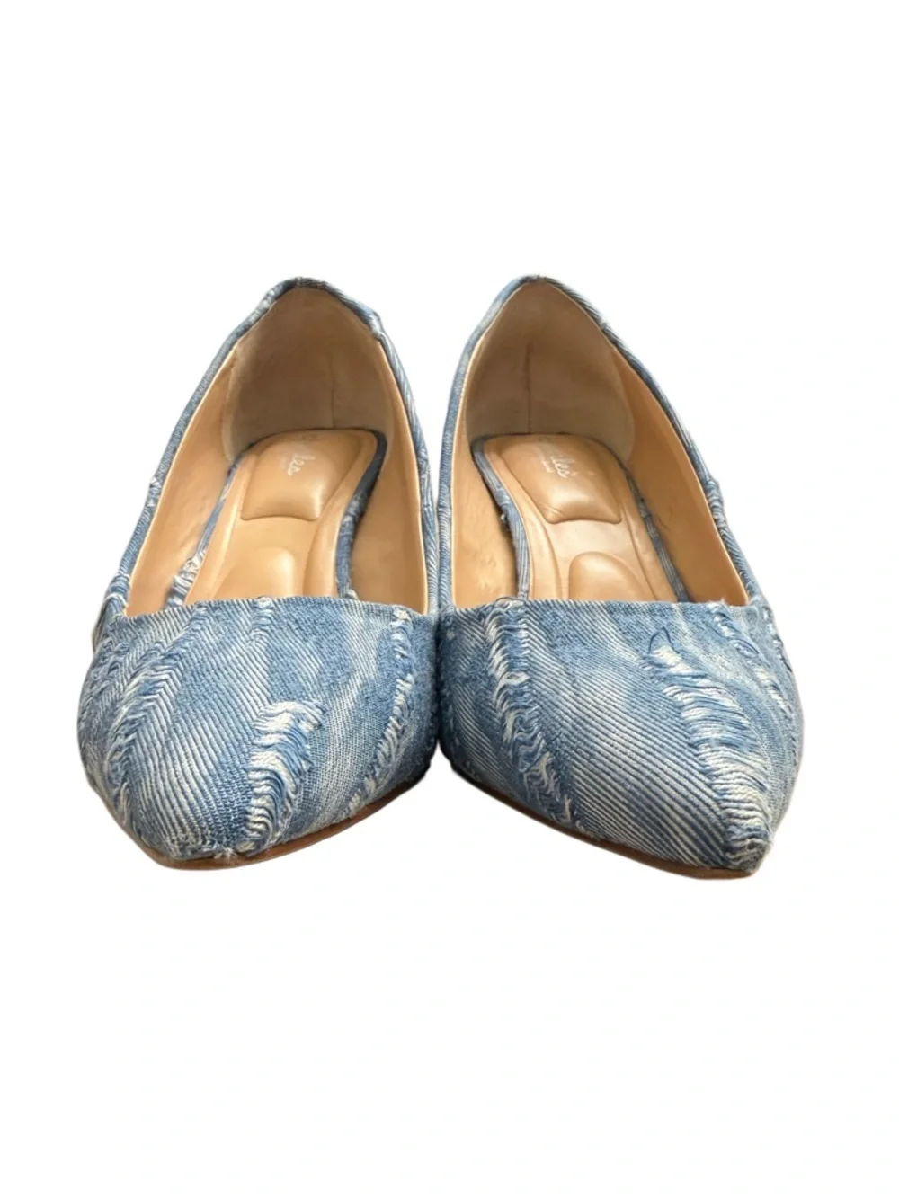 CHARLES BY CHARLES DAVID DISTRESSED DENIM HEELS